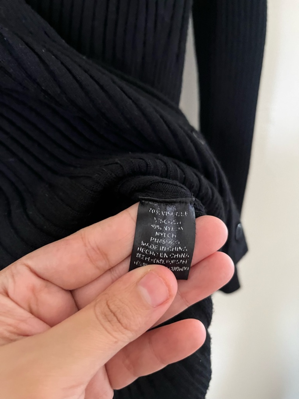 VIP Black Minimalist casual Ribbed basic V-Neck Button Cardigan S - Picture 5 of 7